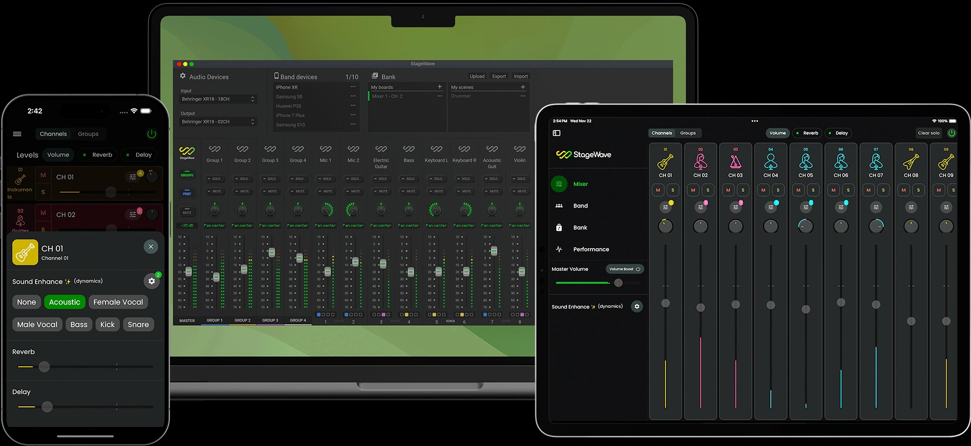 StageWave triple devices